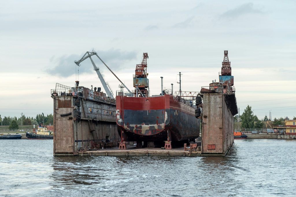 Ship repairs floating docks.